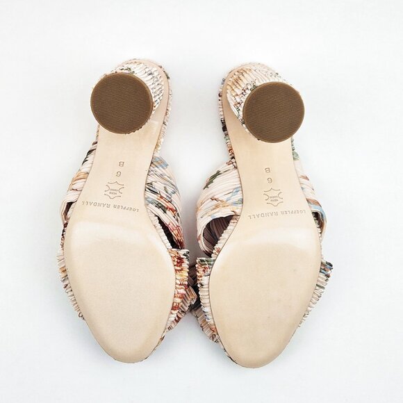 Loeffler Randall Penny Pleated Knot Mule Cream Botanical Floral - Picture 7 of 9